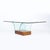 Mid-Century Modernage Curved Glass Cocktail Table W/ Rectilinear Walnut Base For Sale - Image 12 of 14