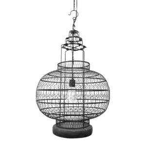Industrial Wire Work Pumpkin Pendant Light