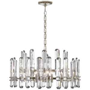 AERIN for Visual Comfort Signature Bonnington Large Chandelier in Polished Nickel with Crystal