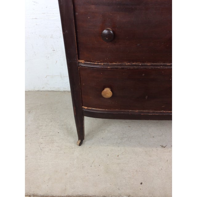 Antique Depression Era Five Drawer Chest With Turned Wood Pulls For Sale - Image 14 of 18