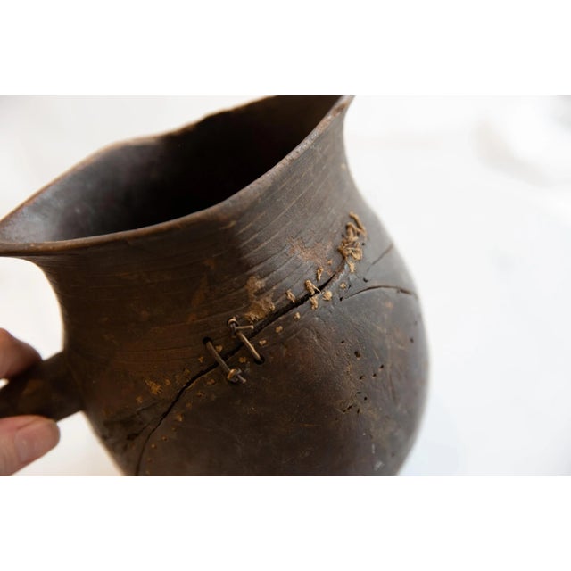 African Vintage African Wooden Pitcher For Sale - Image 3 of 10