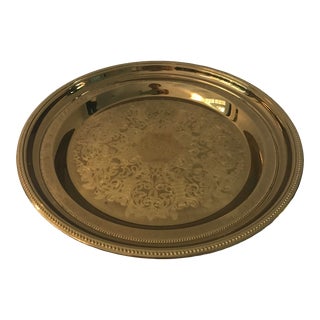Mid-Century Mid-Century Towle Etched Round Butlers Tray For Sale