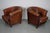 Set of Vintage Dutch Cognac Colored Leather Club Chairs For Sale - Image 11 of 18