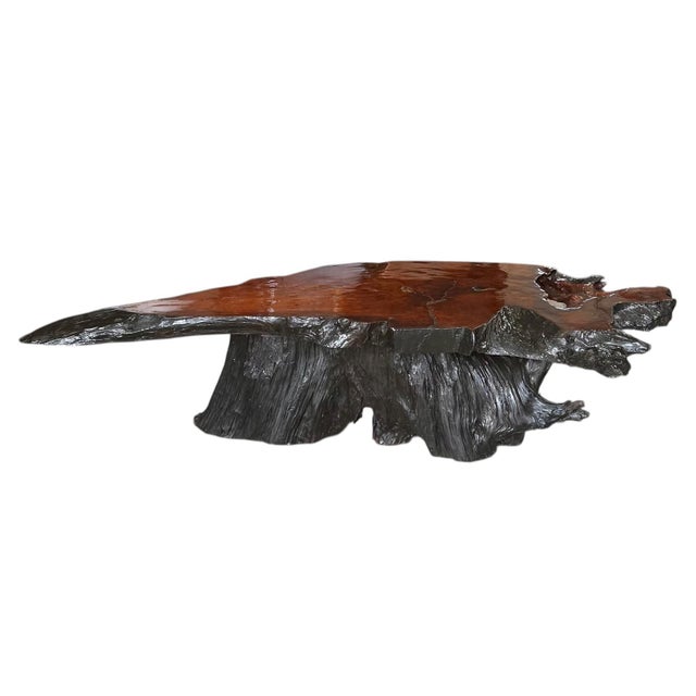 Modern 1960s Redwood Live Edge Coffee Table For Sale - Image 3 of 7