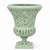 Traditional 16" Soft Green Floral Urn For Sale - Image 3 of 3