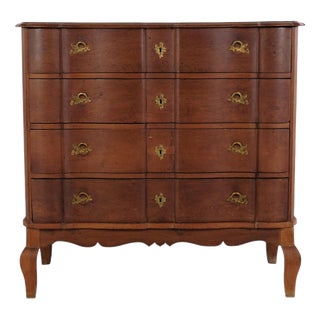 Large Baroque Oak Chest of Drawers with Brass Fittings, 1800 For Sale