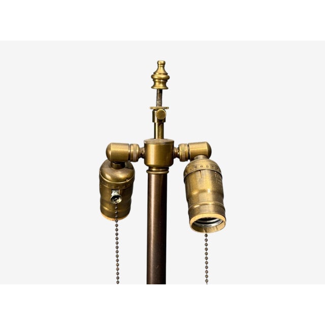 Mid 20th Century Chinoiserie, Red Japanned Floor Lamp, Wood, Brass For Sale - Image 9 of 12