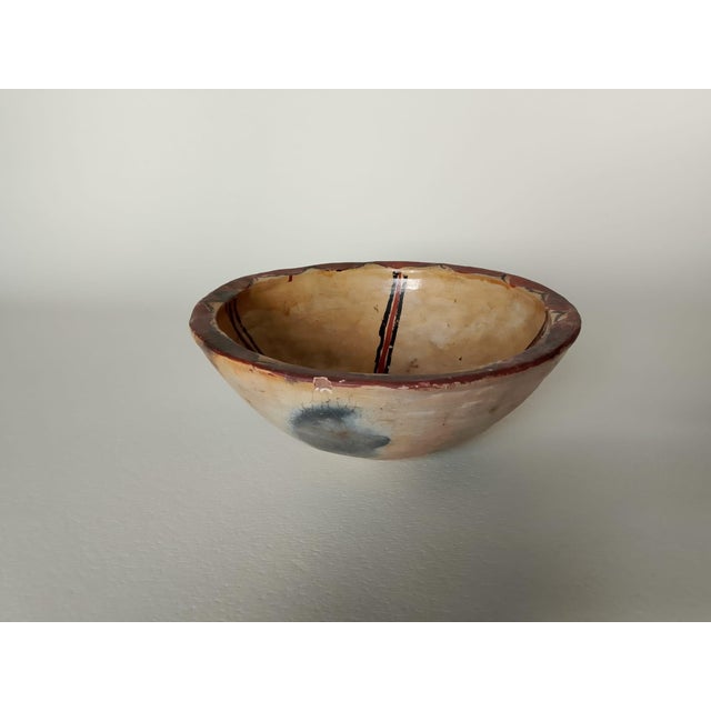 Antique Berber Terracotta Bowl with Geometric Cross Motif, 1890s For Sale - Image 3 of 11