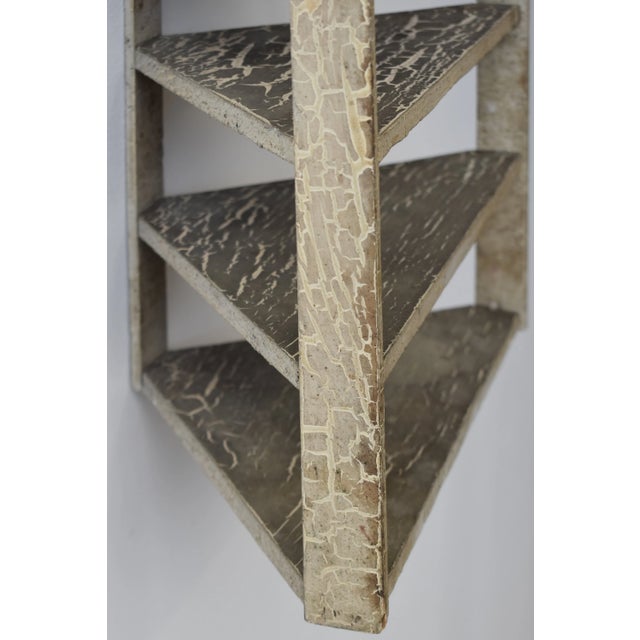 Vintage Folk Art Contracted Paint Finish Tiered Corner Shelf, Circa 1930s-40s For Sale - Image 12 of 13