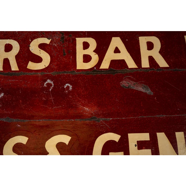 Ruby Red Vintage Double-Sided Bar Directional Advertising Sign For Sale - Image 8 of 13