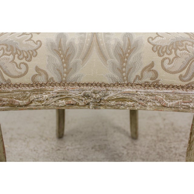 Pair French Regency Paint Decorated Fireside Chairs For Sale - Image 10 of 13
