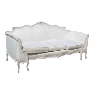 Louis XV Style Vintage White Settee For Sale