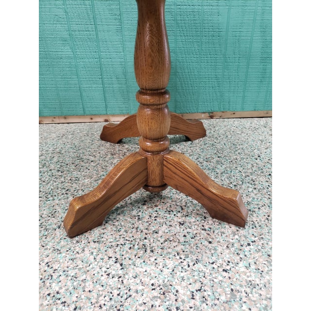 Late 20th Century Traditional Style Solid Wood Oval End Table For Sale - Image 12 of 13