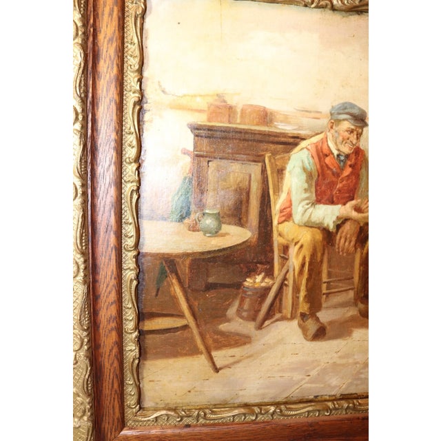 Antique 1800's Original Donatus Buongiorno Oil Painting Grandparents Baby Canvas For Sale - Image 4 of 12