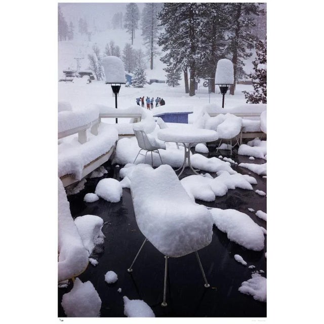 Squaw Valley Snow 1961 by Slim Aarons Slim Aarons Limited Estate Edition Snow covers the deserted cafe in Squaw Valley,...