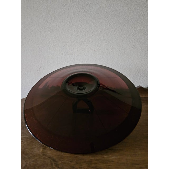 Mid 19th Century Vintage Violet Glass Tray With Gold Trim For Sale - Image 11 of 11