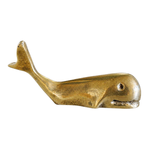 Vintage Brass Whale Figurine Paperweight