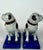 White Pair of Porcelain Pug Dog Figurines on Cobalt Blue Bases, Late 19th Century For Sale - Image 8 of 18