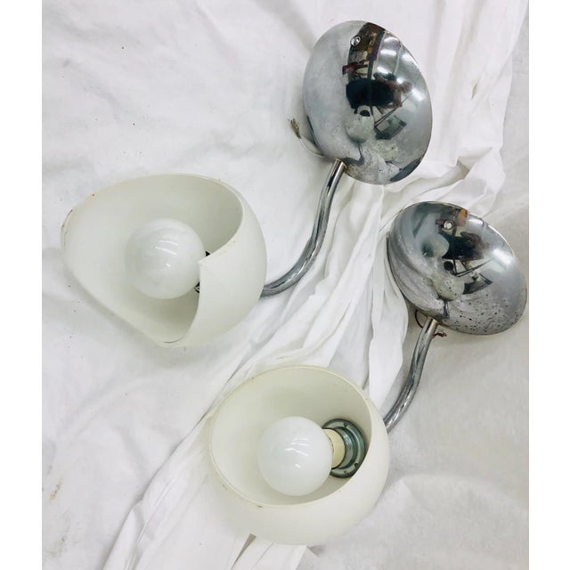 Metal Vtg Mid-Century Modern Italian Wall Sconces - a Pair For Sale - Image 7 of 12