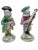 Antique Porcelain Musical Monkey Statues - a Set of Two For Sale - Image 4 of 12