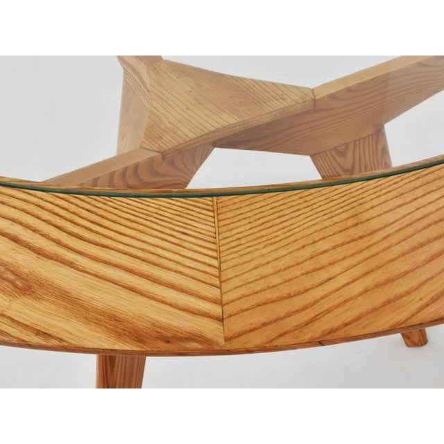 Wood Vintage Italian Architectural Table in Highly Grained Pine by Orlando Orlandi, 1950 For Sale - Image 7 of 11