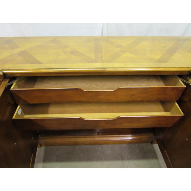 Vintage Traditional 80 In. Burled Wood Sideboard For Sale - Image 4 of 10