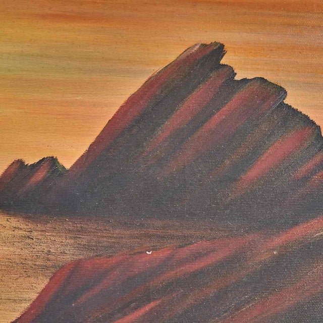 Textile Unknown, Desolation Sea at Sunset, 2000s, Oil on Canvas For Sale - Image 7 of 9
