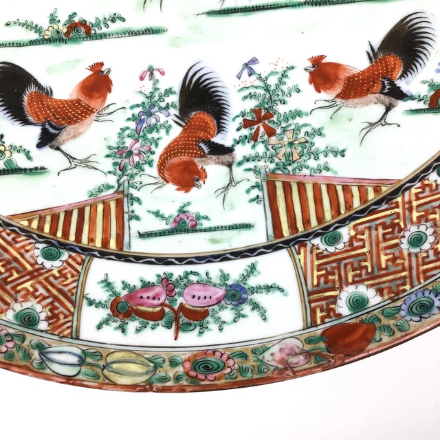 Terra Cotta 1950s XL Charger Hand Painted and Fired in Hong Kong For Sale - Image 8 of 12