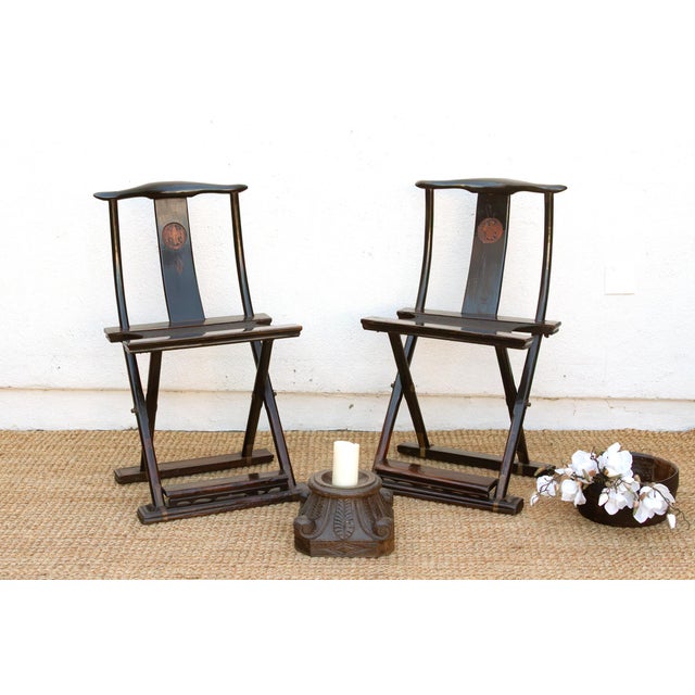 Pair of Antique Folding Campaign Chairs For Sale - Image 11 of 11