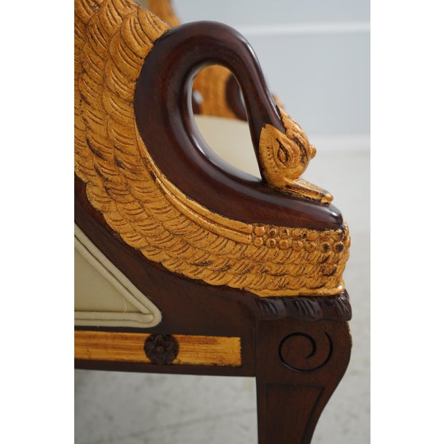 Gold Pair Maitland Smith 8109-43 Swan Chairs For Sale - Image 8 of 12