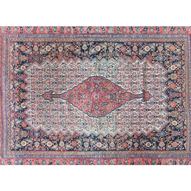 Cream Early 20th Century Persian Bibikibad Rug For Sale - Image 8 of 16