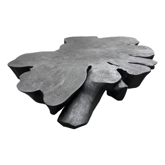 Andrianna Shamaris Biomorphic Sculptural Charred Mango Wood Coffee Table For Sale