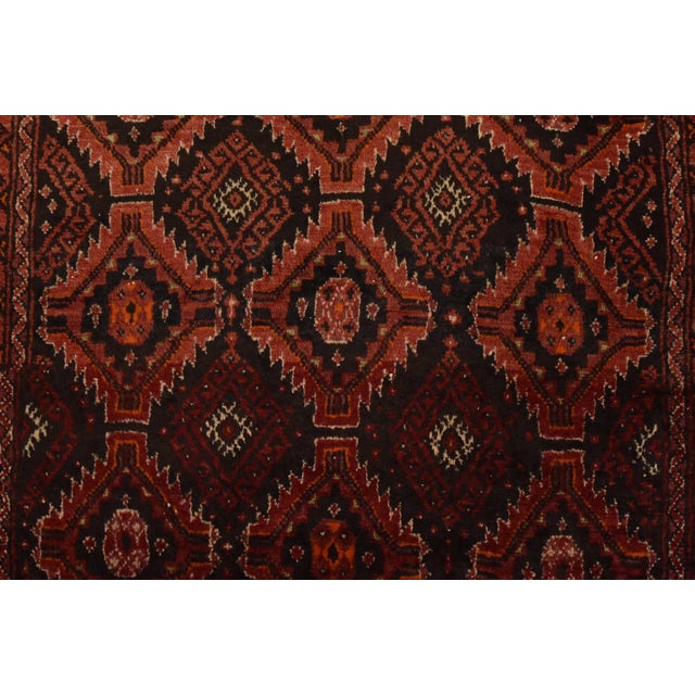 Baloch Rug 3’4” X 6’5” Black Wool Vintage Tribal Hand-Knotted Oriental Carpet For Sale In Philadelphia - Image 6 of 12