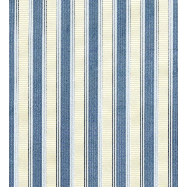 The House of Scalamandré Shirred Stripe Fabric, Lapis For Sale