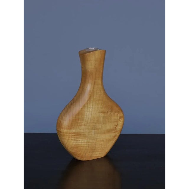 Wood Maple Wood and Glass Sculptural Vase, 1980s For Sale - Image 7 of 10