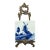 Hand Painted Delft Blue Windmill Tile on Ornate Rococo Style Brass Easel Display Stand - 2 Pieces For Sale