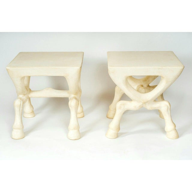 White Late 20th Century John Dickinson Attributed Hoofed Side Tables - A Pair For Sale - Image 8 of 12
