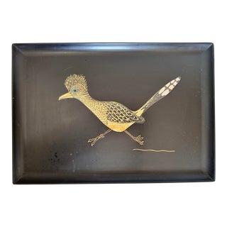 Mid Century Couroc Roadrunner Tray For Sale
