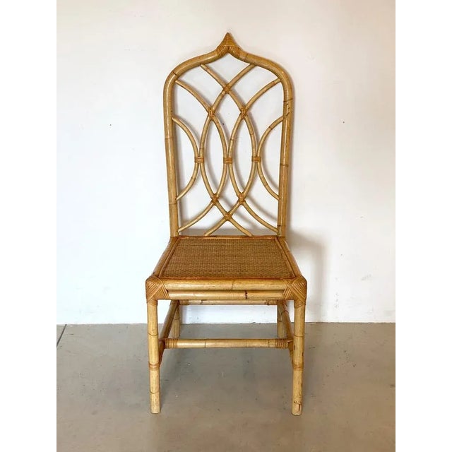 Mid-Century Modern Wicker and Bamboo Chair, 1970s For Sale - Image 3 of 14