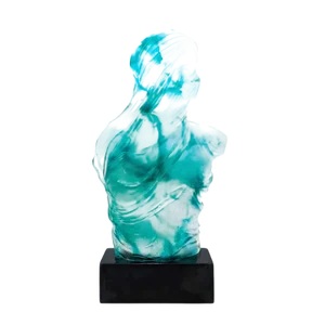 Sculpture of a Female Bust in Murano Glass with Green Reflections from YourMurano