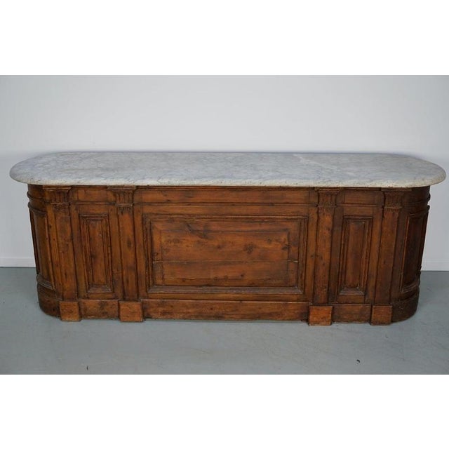 Antique Dutch Pitch Pine & Marble Shop Counter Cabinet / Kitchen Island, 19thc For Sale - Image 11 of 18