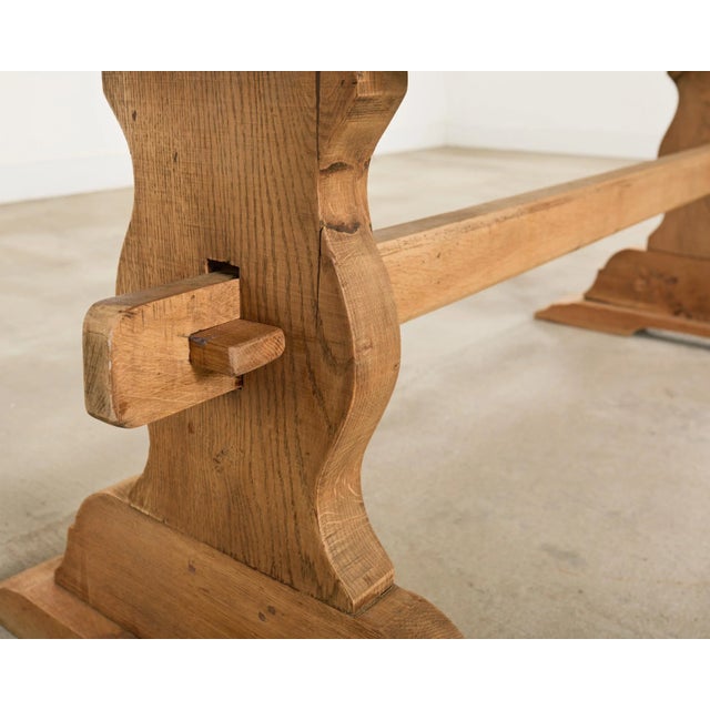 Country French Bleached Oak Farmhouse Dining Table 6.5 Ft For Sale - Image 11 of 18