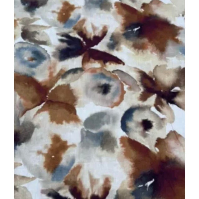 Harlequin Flores Fabric 28 Yard Bolt in Rust/Ruby/Nordic Blue Linen / Viscose Blend Made in the Uk For Sale - Image 9 of 9