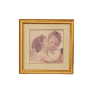 William Bourgereau 'First Kiss' Custom Framed Art Print For Sale