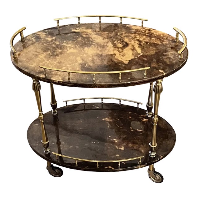 Small Italian Bar Cart from Aldo Tura, 1960s For Sale