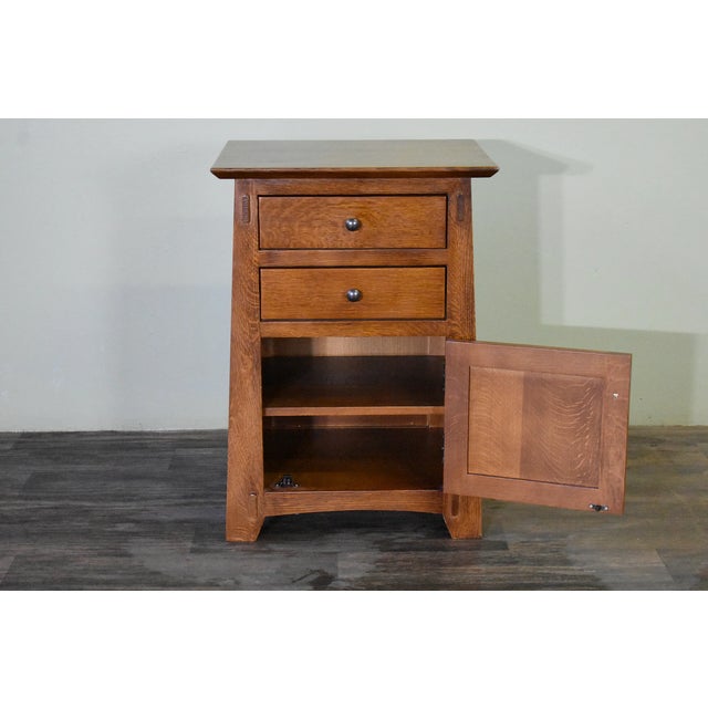 2020s Mission Style Tapered Leg 2 Drawer Nightstand - Michael's Cherry For Sale - Image 5 of 7