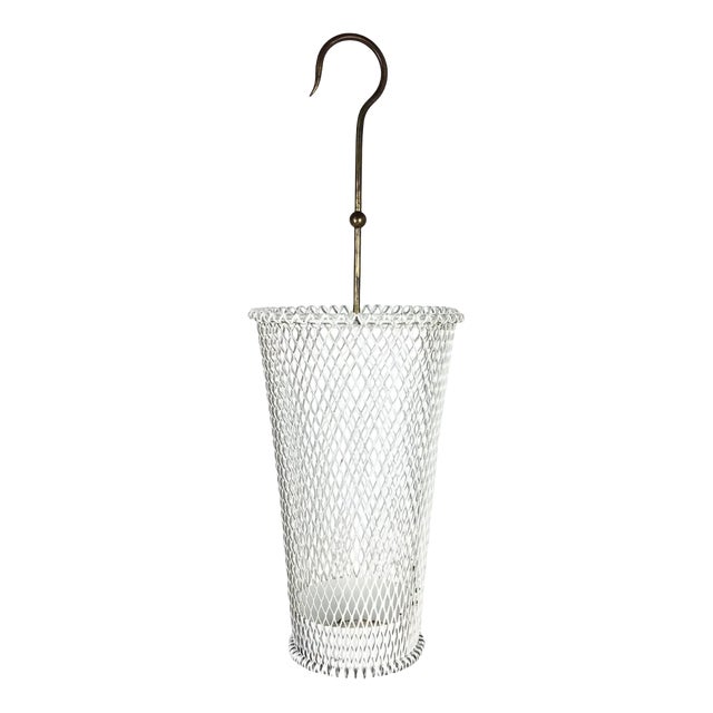 Mid-Century Modern French Metal Umbrella Stand in the style of Mathieu Matégot, 1960s For Sale