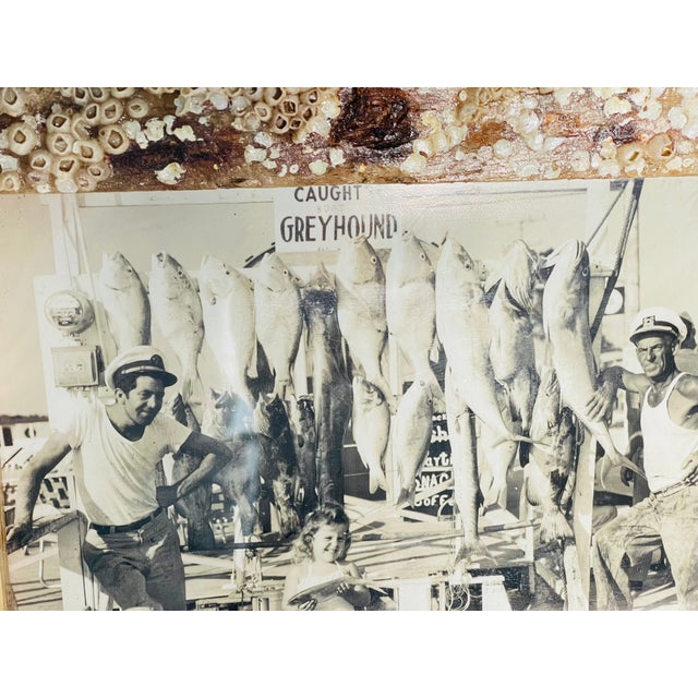 Vintage Florida Fishing West Key Coastal Photograph in Rustic Barnacles Frame For Sale In Miami - Image 6 of 6