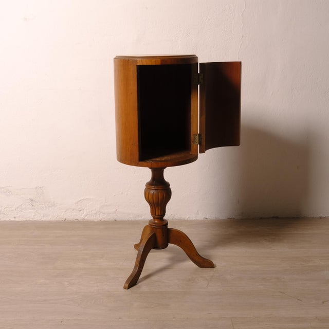 Antique Wooden Column Bedside Table, Early 1900s For Sale - Image 4 of 16