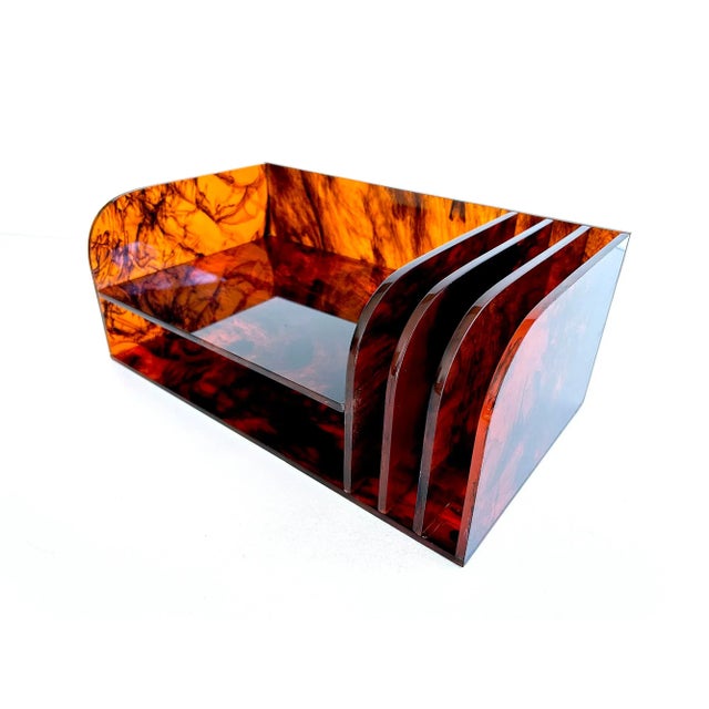 Vintage French Space Age Acrylic Glass Organizer, 1970s For Sale - Image 12 of 18